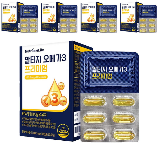 뉴트리원 알티지 오메가 3 프리미엄, 5개, 30정