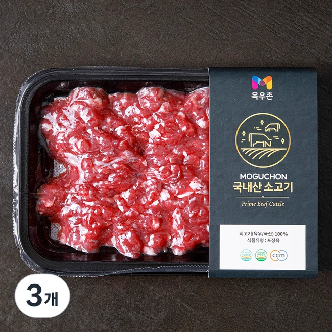 목우촌 국내산 소고기 안심 다짐육 이유식용 (냉장), 200g, 3개 - 쿠팡