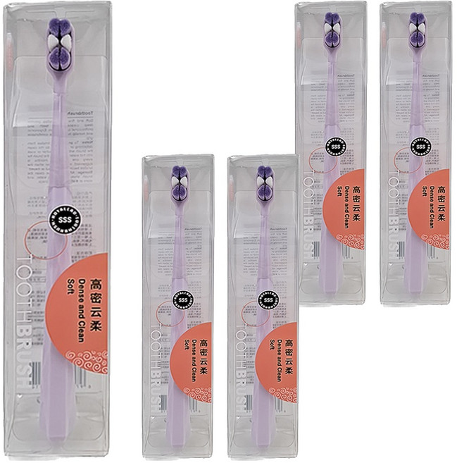 MIX-PRO 米選 新款 ToothBrush 馬卡龍色 米束高密雲柔萬毛牙刷一支-米束(顏色隨機), 1入, 5支