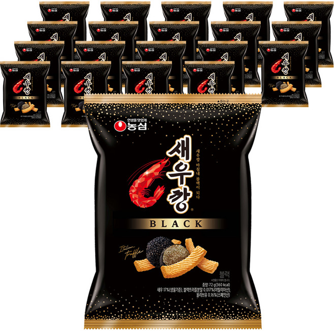 새우깡 블랙, 72g, 20개