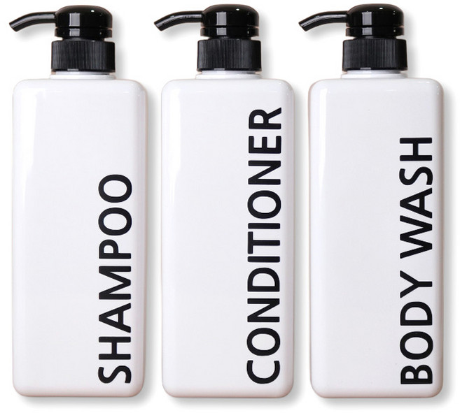 로맨틱노벰버 사각 욕실 디스펜서 800ml 3종 세트, 모던블랙, 1세트