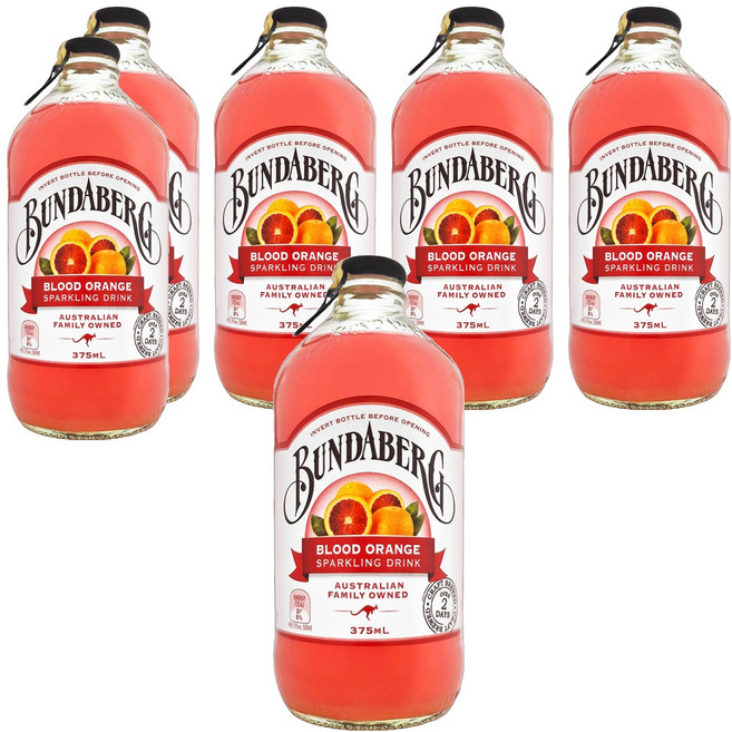 BUNDABERG 賓德寶 柳橙風味氣泡飲, 375ml, 6瓶