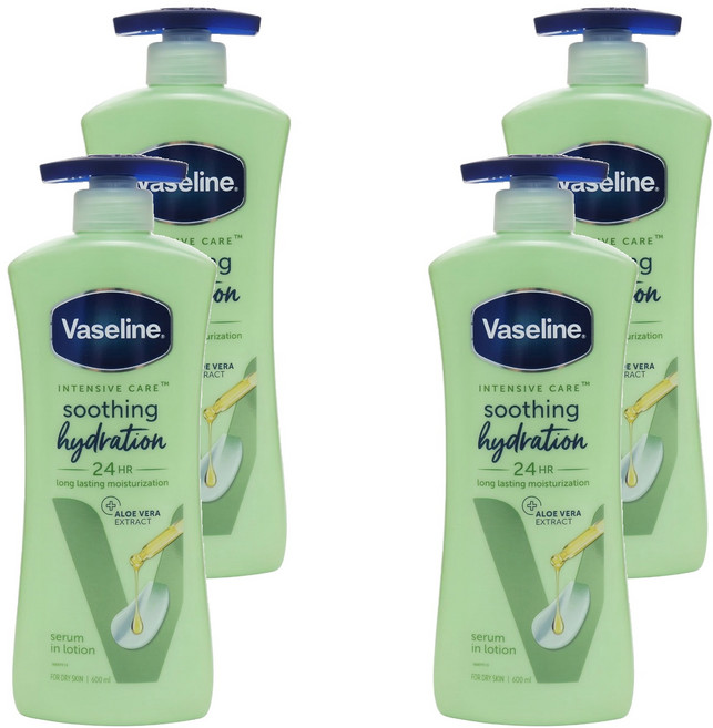 Vaseline 凡士林 乳液 蘆薈精華, 600ml, 4瓶