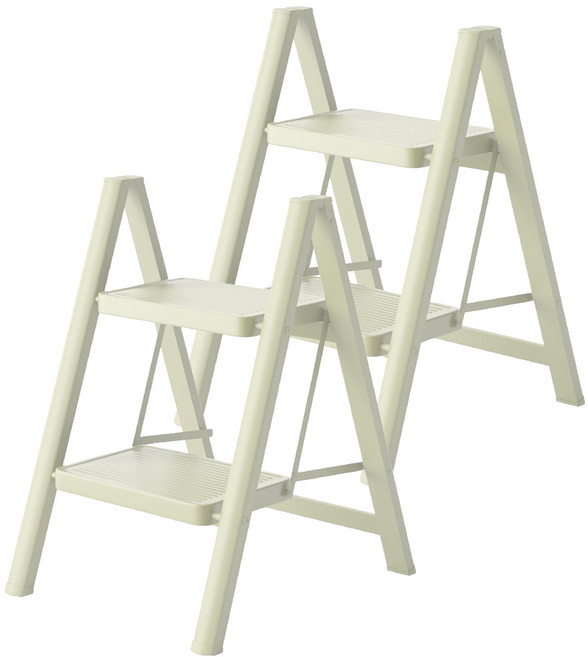 코끼리리빙 가정용 접이식 사다리 A11 PLUS 스타 베이지 2단 KLA 3944, 2개