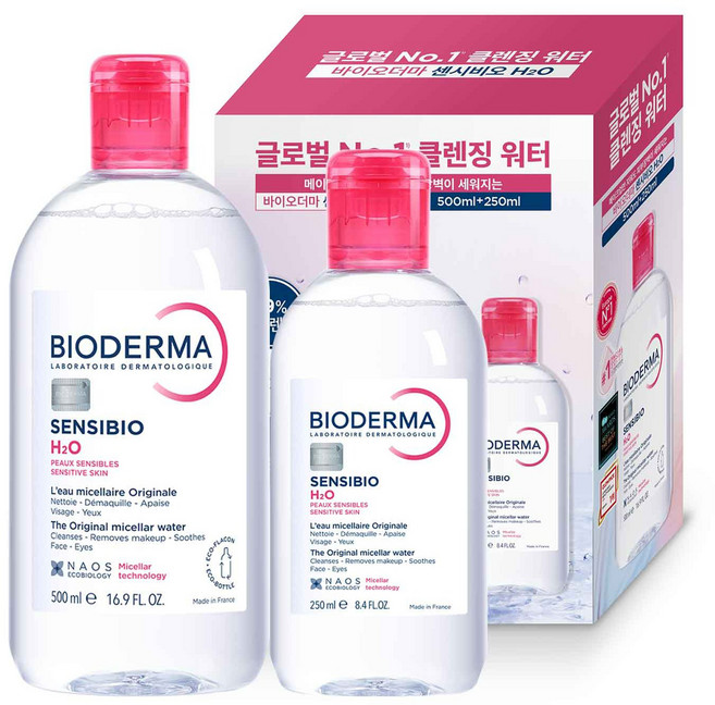 바이오더마 센시비오 H2O 민감용 클렌징 워터 기획세트 500ml + 250ml, 1개