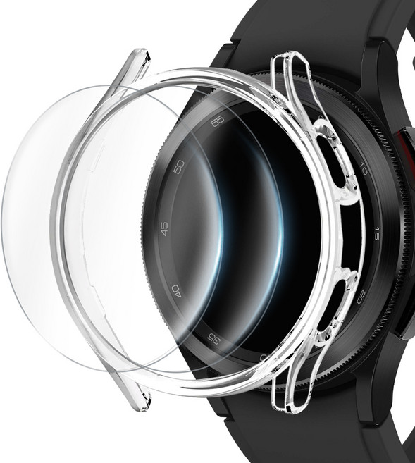 아이몰 갤럭시워치 풀커버 케이스 + 9H 고강도 강화유리 필름 2매, 투명, 1개