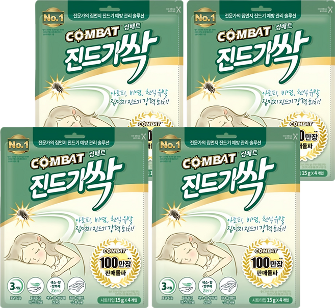 컴배트 진드기 싹 시트, 60g, 4개