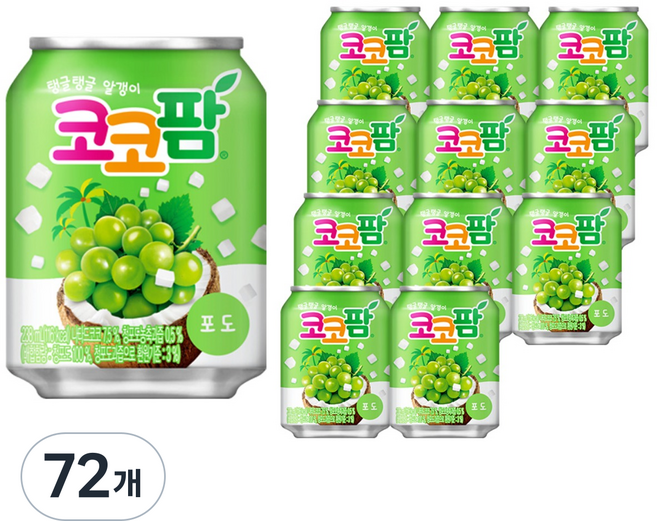 코코팜 포도, 238ml, 72개