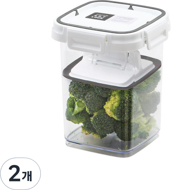 수납이야기 스카이락 정 누름판 3호 밀폐용기, 2개, 1L