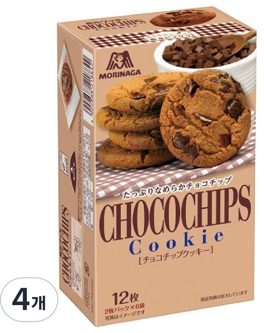 MORINAGA 森永 巧克力豆餅乾, 4個, 111.6g