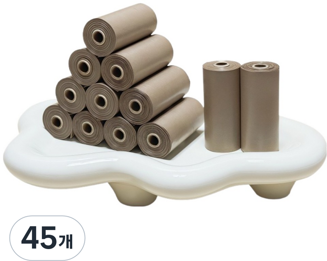 ZIO장바구니 강아지 배변봉투 31 x 22.5 cm, 커피색, 45개, 15개입