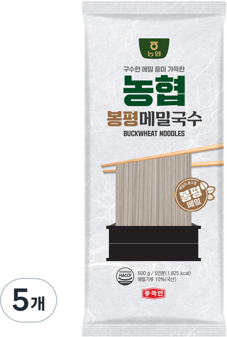 농협 봉평메밀국수, 5개, 500g