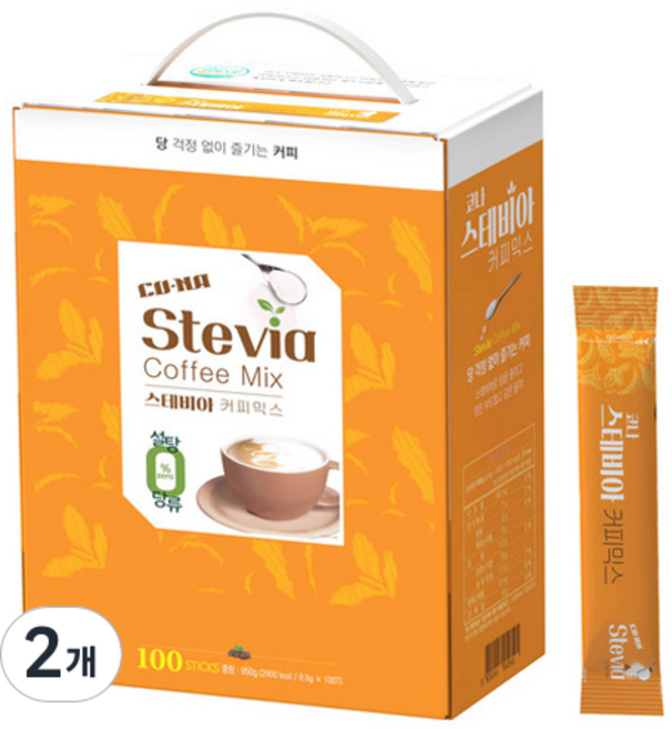CONA 스테비아 커피믹스, 9.5g, 100개입, 2개