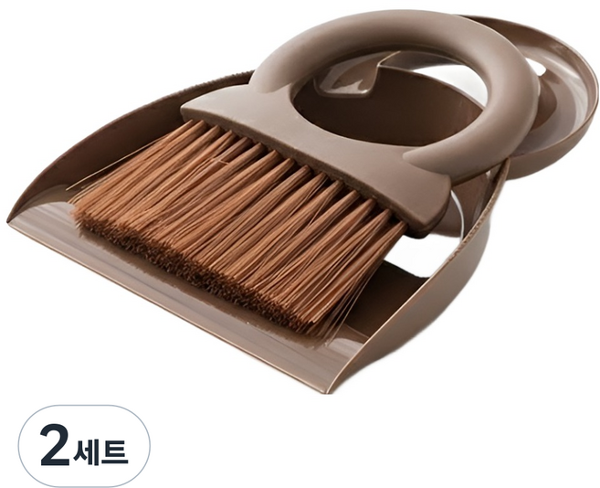 살림여왕 다용도 미니 빗자루 라운드 세트, 브라운, 2세트