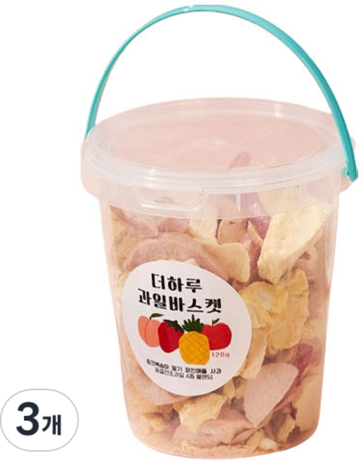 THEHARU 과일바스켓 동결건조과일칩 4종 블랜딩, 3개, 120g