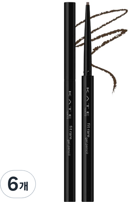 케이트 핏 레어 젤 펜슬 라이너 N 0.08g, GY-4 딥 그레이지, 6개