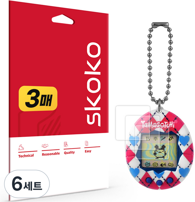 스코코 다마고치 오리지널 리얼핏 액정보호필름 3p 세트, 6세트