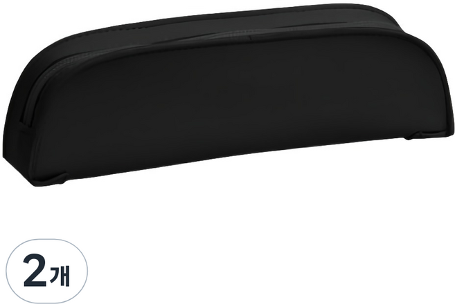 올라이크 베이직 레더 커브 무지 필통, 블랙, 2개