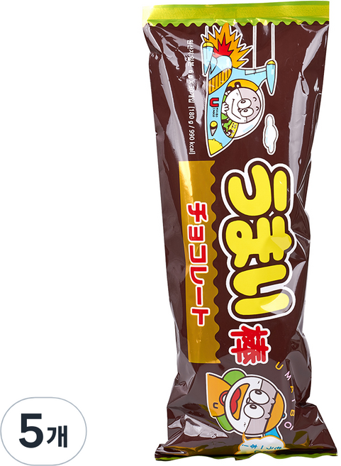 우마이봉 초코 대형, 180g, 5개