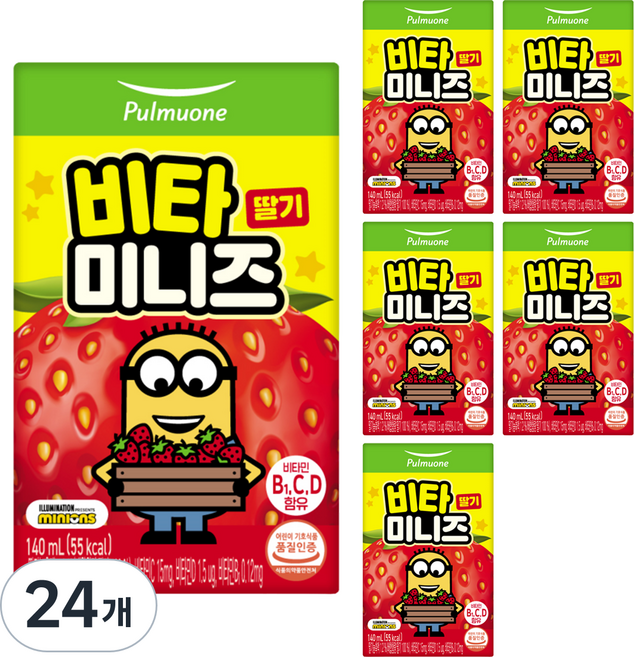풀무원 비타미니즈 딸기, 24개, 140ml