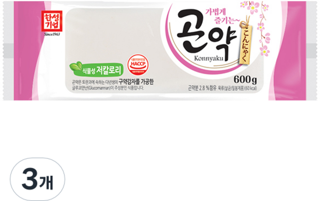 한성기업 곤약, 600g, 3개