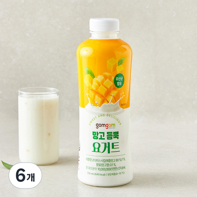 곰곰 망고 듬뿍 요거트, 750ml, 6개