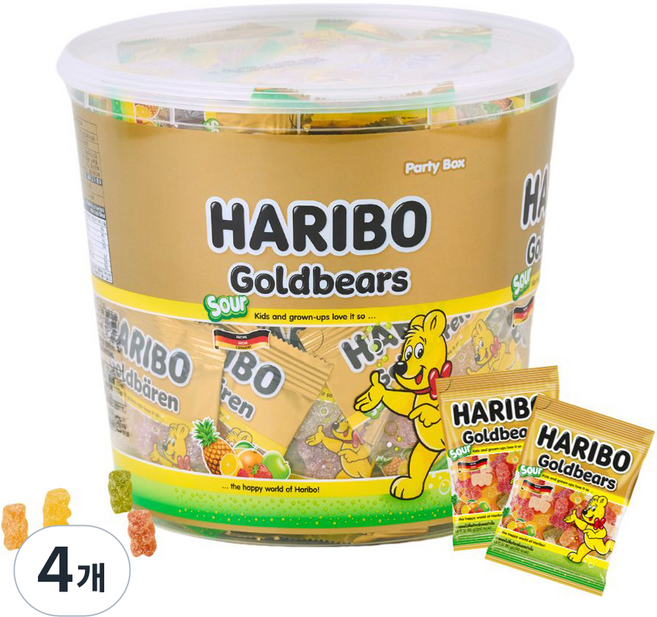 HARIBO 金熊酸味軟糖 55入, 4個, 870g