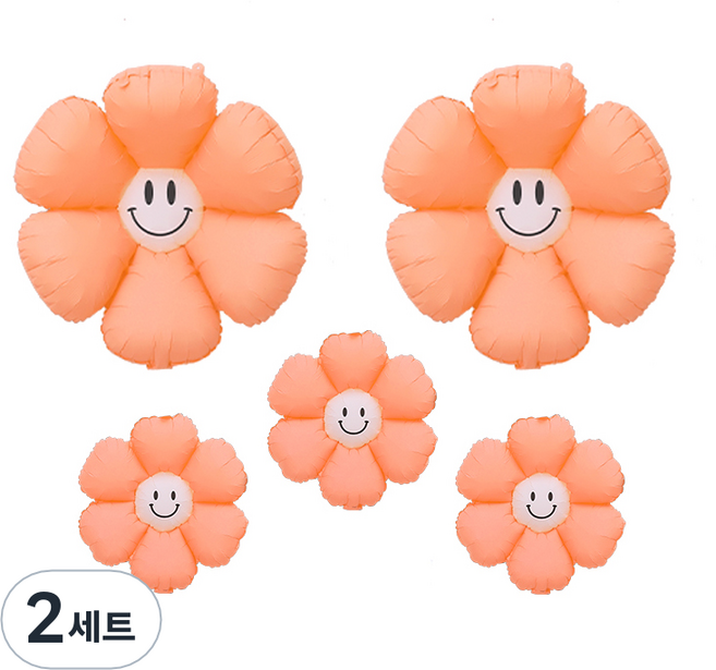 피앤비유니티 무광마카롱 스마일 데이지풍선 세트, 12, 2세트