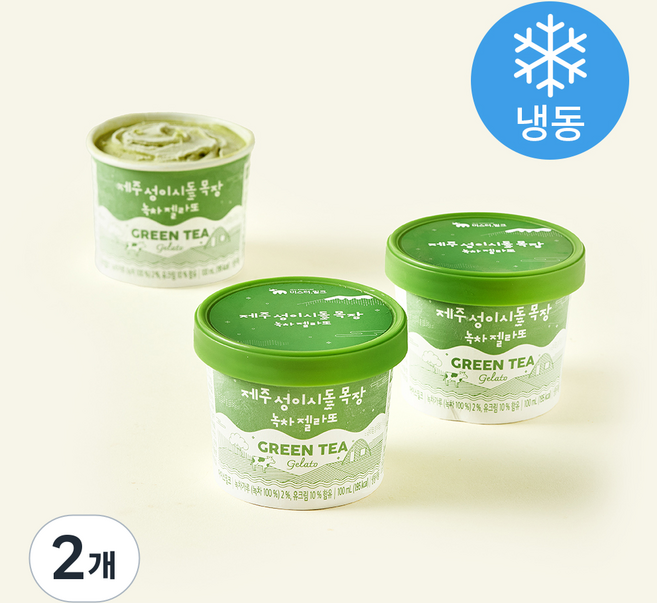 미스터밀크 제주성이시돌목장 녹차 젤라또 (냉동), 100ml, 3개입, 2개