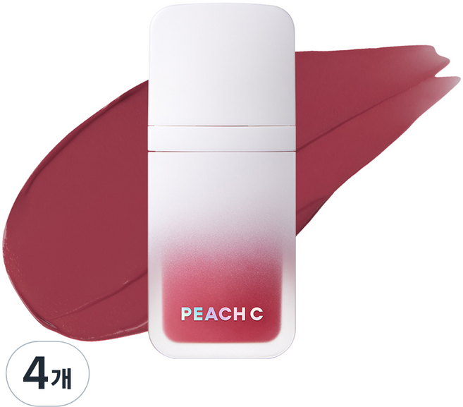 PEACH C 柔霧濾鏡唇釉, 6.5g, 4個, 03 雲霧藕紫