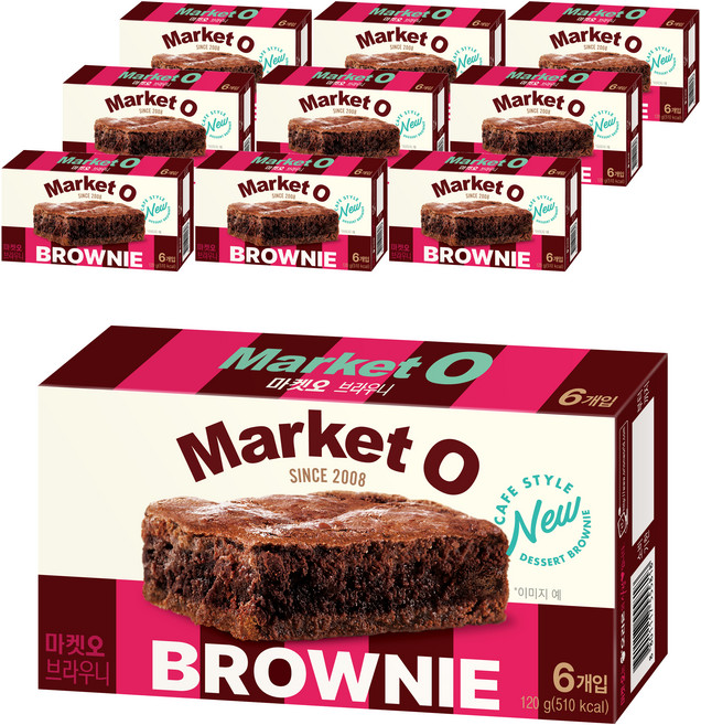 Market O 巧克力布朗尼蛋糕, 120g, 10盒