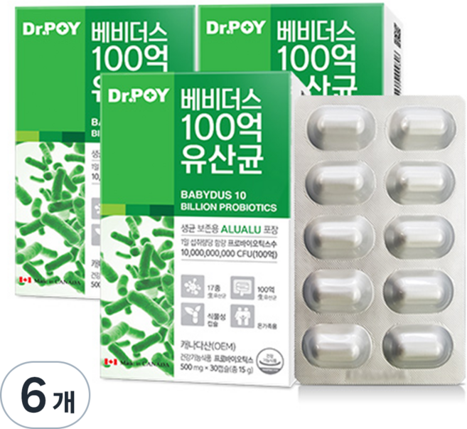닥터포이 베비더스 100억 유산균, 30정, 6개