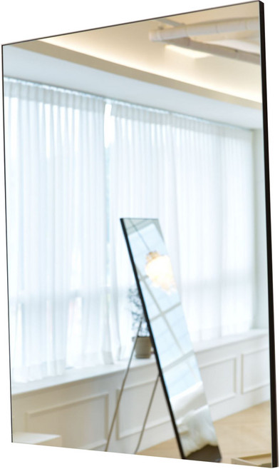 누드 사각 욕실용거울 800 x 800mm, 블랙