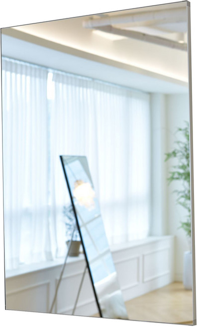 욕실 누드사각거울 700 x 800 mm, 실버