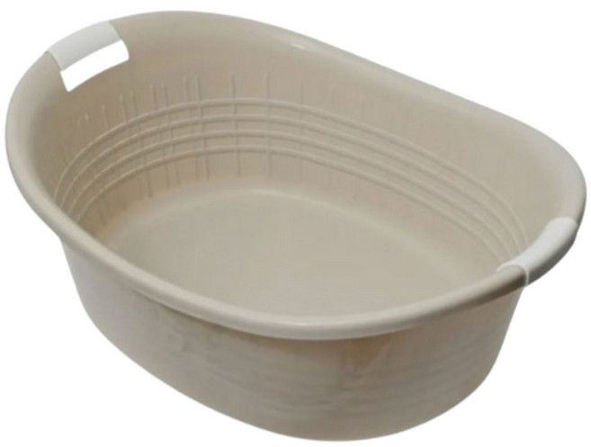 GINII 基尼 7712 多功能加厚沐浴盆 63.5 x 46.5 x 26cm 30L 1170g, 奶茶色, 1個