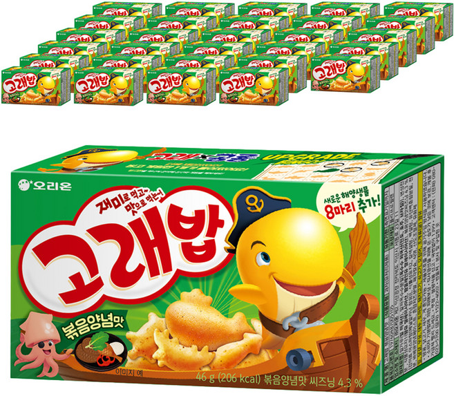 오리온 고래밥 볶음양념맛 과자, 46g, 30개