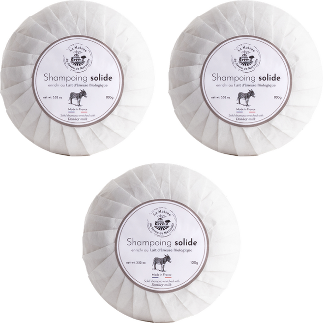 La Maison 馬賽皂之家 養髮皂 滋養驢奶香氛 天然植物油, 100g, 3個
