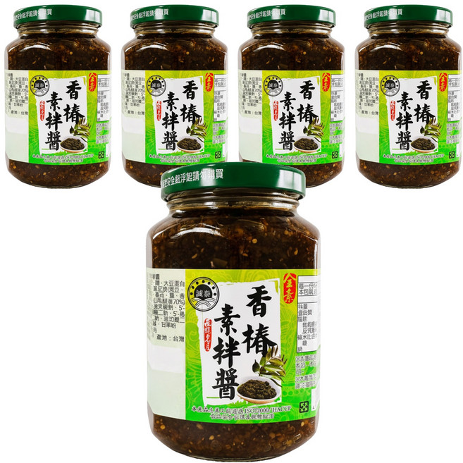 誠泰 香椿醬, 350g, 5罐