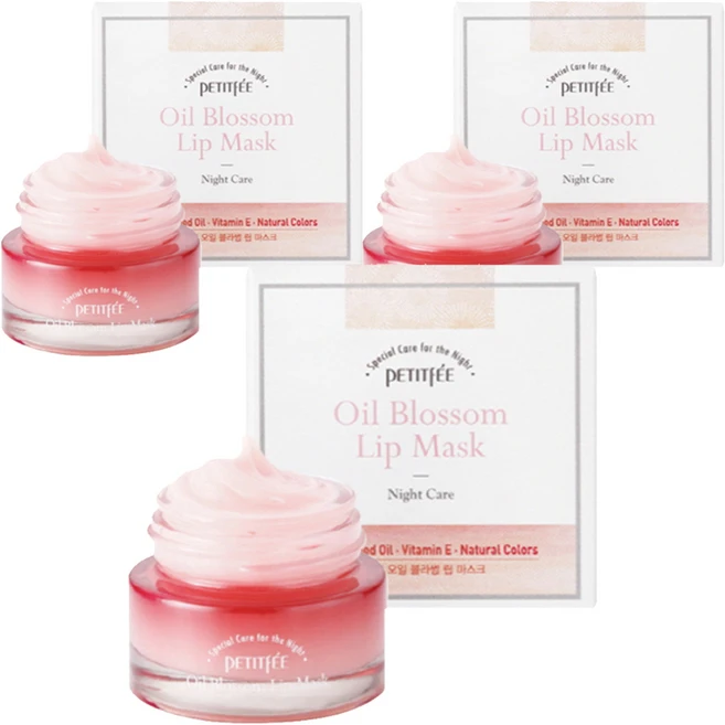 쁘띠페 동백오일 블라썸 립 마스크팩 15g, 1개입, 3개 - 쿠팡