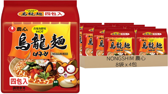 NONGSHIM 農心 香辣海鮮味烏龍麵, 120g, 32包