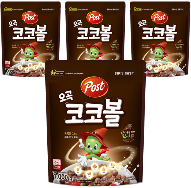 포스트 오곡 코코볼 시리얼, 1kg, 4개