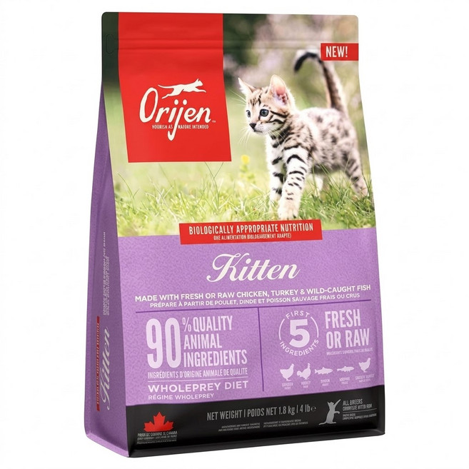 Orijen 歐睿健 台灣公司貨 幼貓 無穀配方乾飼料, 鮮雞, 1.8kg, 1袋