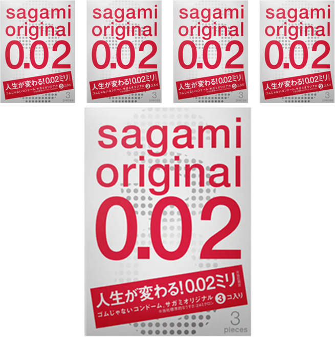 SAGAMI 相模 0.02mm 元祖 超激薄衛生套 長度 170 x 闊度 55mm, 3片, 5盒