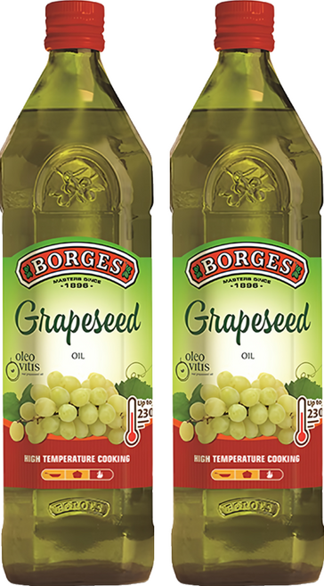 BORGES 西班牙原裝原瓶進口100%純葡萄籽油, 1L, 2瓶