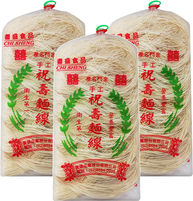 CHI-SHENG 耆盛食品 金門手工麵線, 300g, 3包