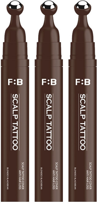 포뷰트 정수리 가르마 헤어라인 탈모 커버 두피 타투 틴트 15g, 브라운, 3개
