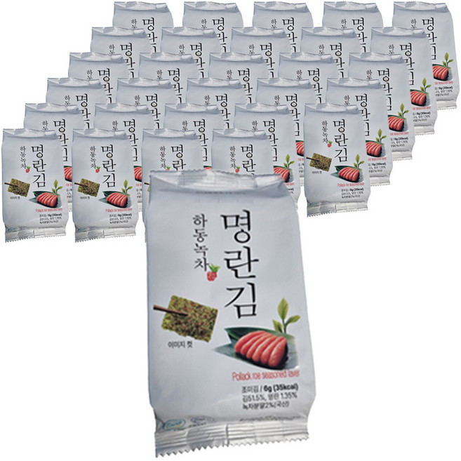 하동녹차 명란김, 6g, 108개