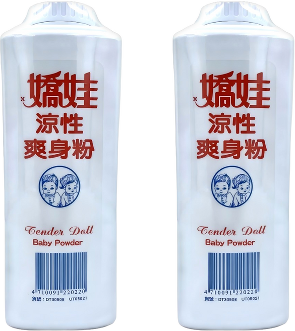 嬌娃 涼性爽身粉, 250g, 2瓶