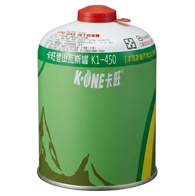 K-ONE 卡旺 登山瓦斯罐 K1-450, 450g, 1罐