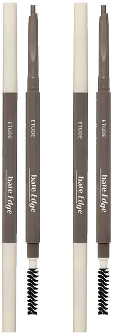 ETUDE 極細貼合眉筆 0.1g, 2個, 05 柔和灰褐色